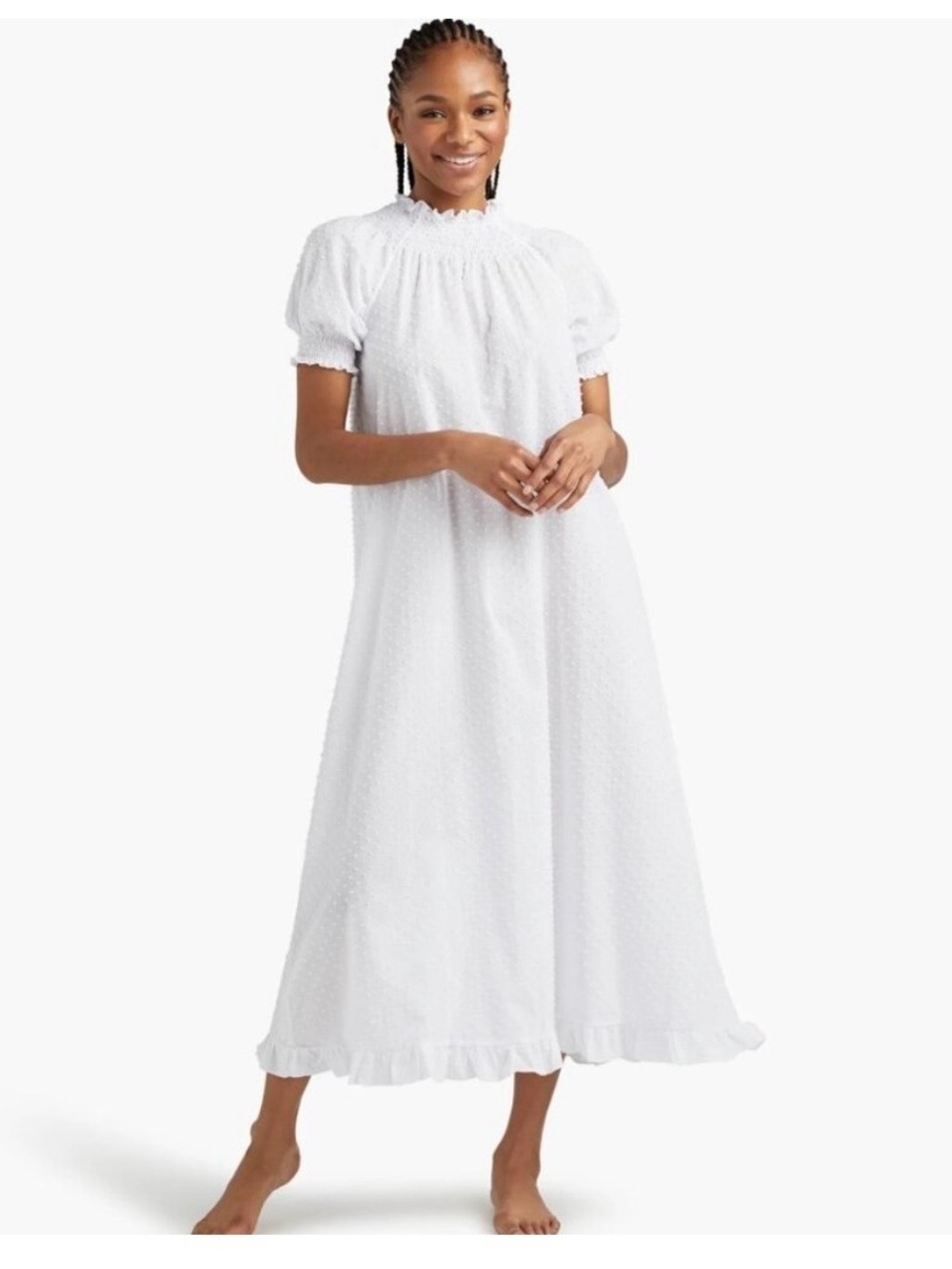 HILL HOUSE- The Carolina Nap Dress White Size XS